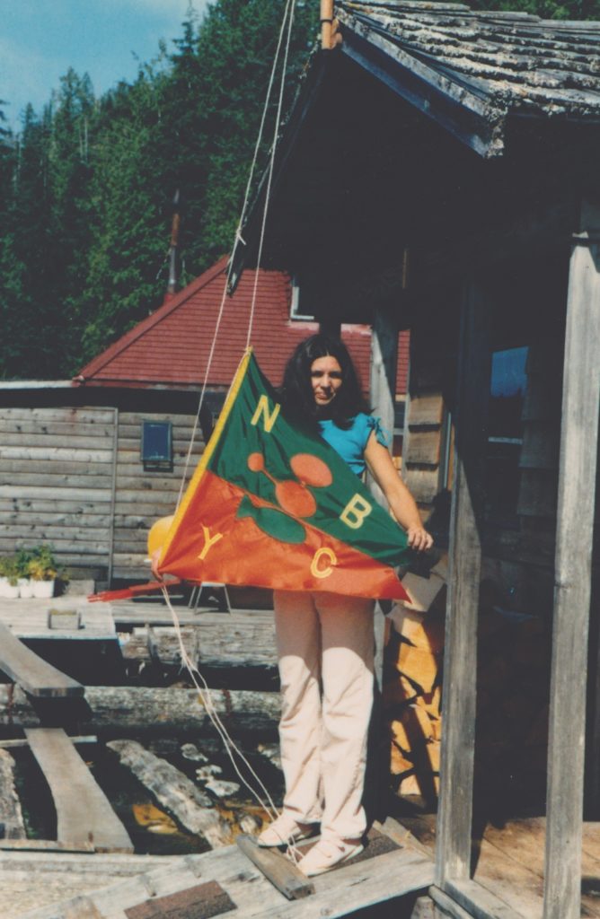 Deborah Murray with flag